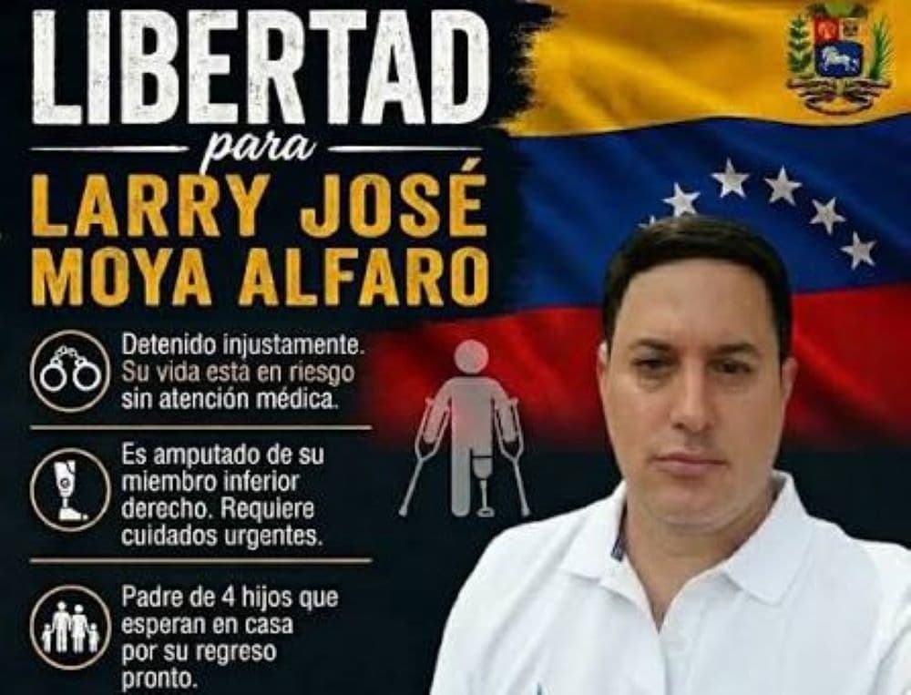 Urgente: Deterioro de salud de Larry José Moya en Yare II tras 700 días de reclusión