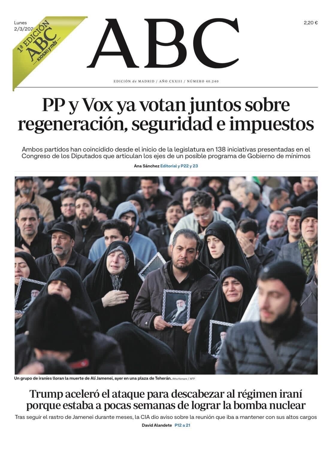 Las portadas más impactantes de la prensa internacional: 2 de marzo de 2026