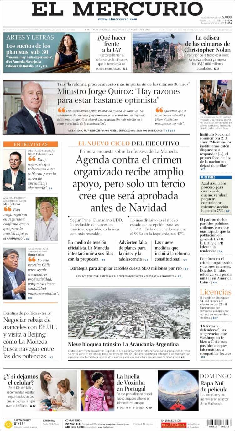 Las Destacadas Portadas de América Latina del 9 de Agosto de 2026