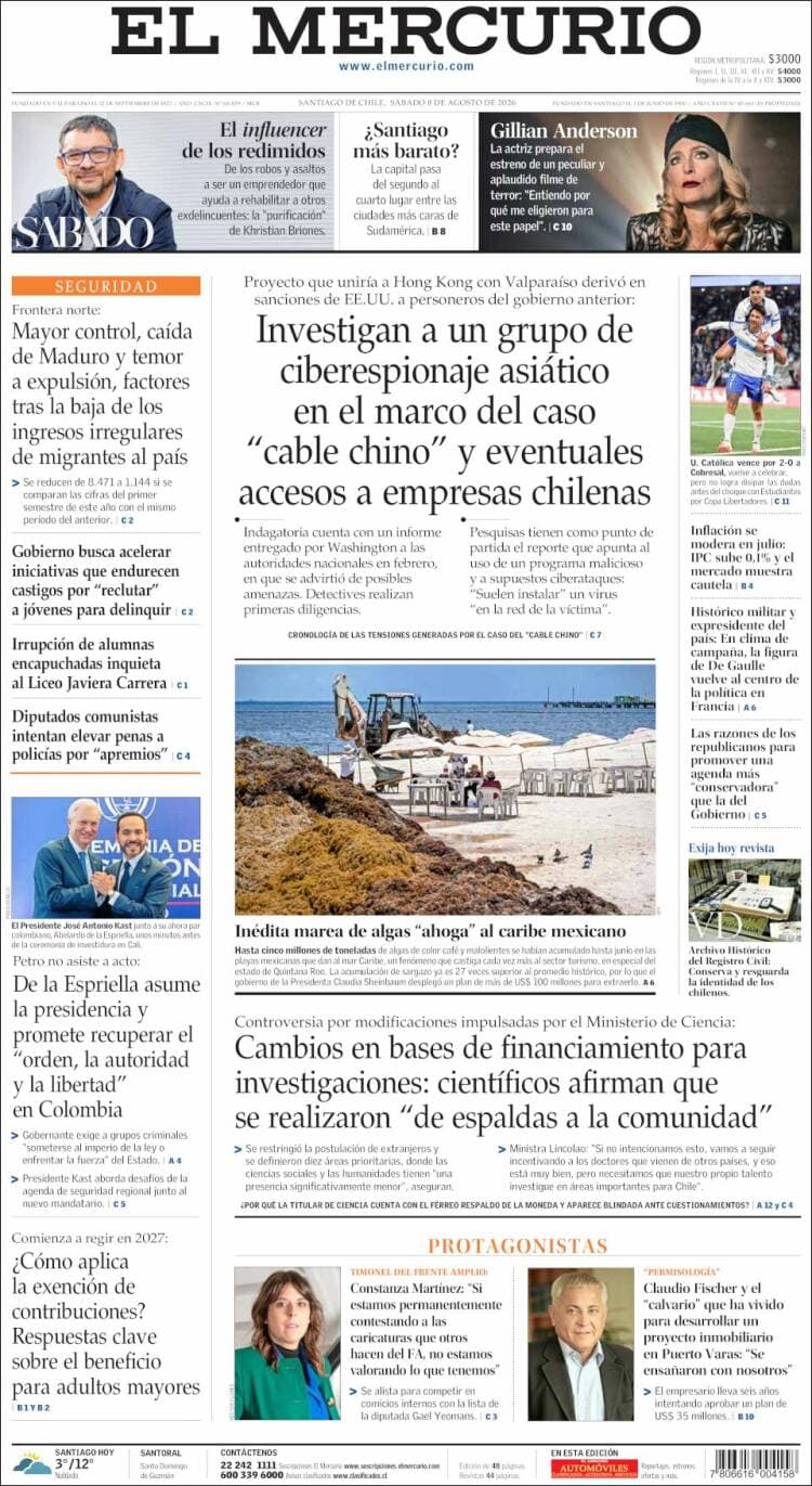 Descubre las portadas impactantes de Latinoamérica del 8 de agosto de 2026