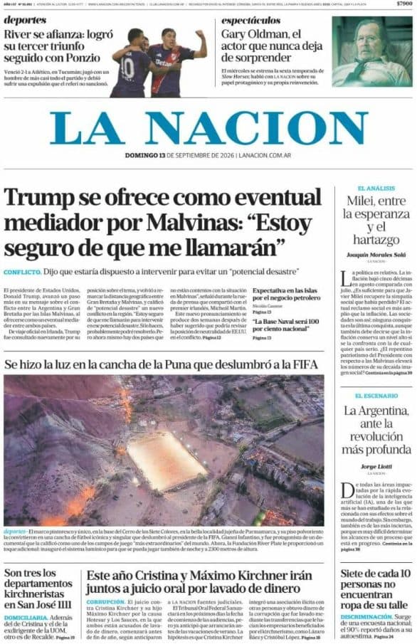Lo Mejor de las Portadas Latinoamericanas del 13 de Septiembre de 2026