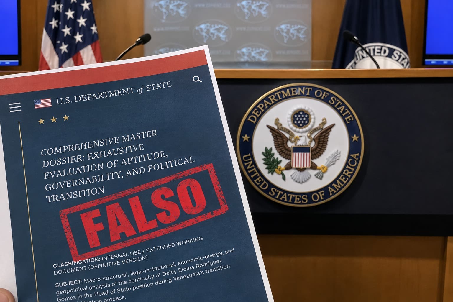 Desmienten Fake News: No hay Dossier del Departamento de Estado sobre Delcy Rodríguez