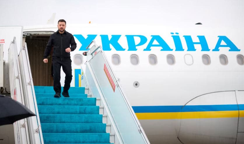 Zelenski en peligro: Casi impacta un dron durante su vuelo a Noruega