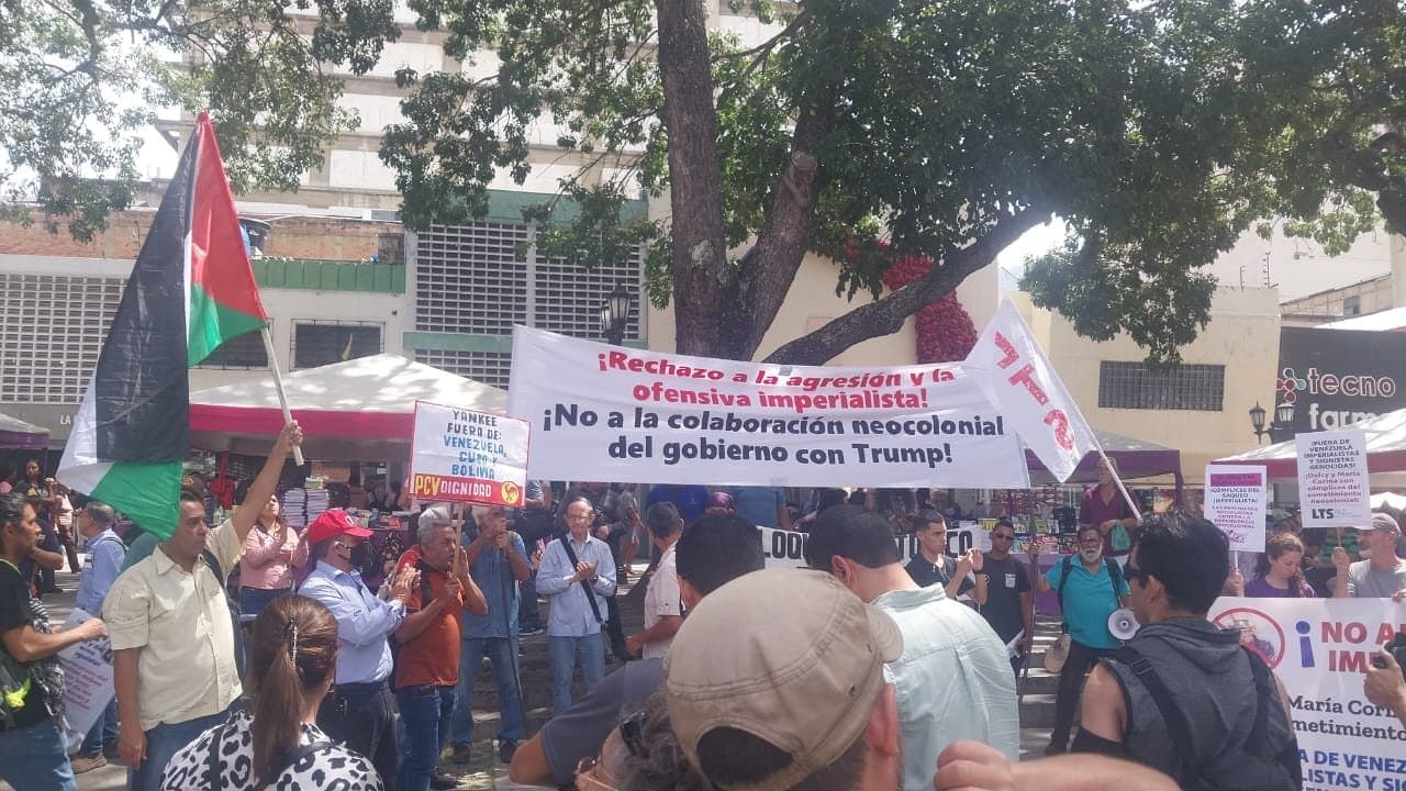 Movimientos de Izquierda en Caracas Protestan Contra Delcy Rodríguez y el Imperialismo de EE. UU.