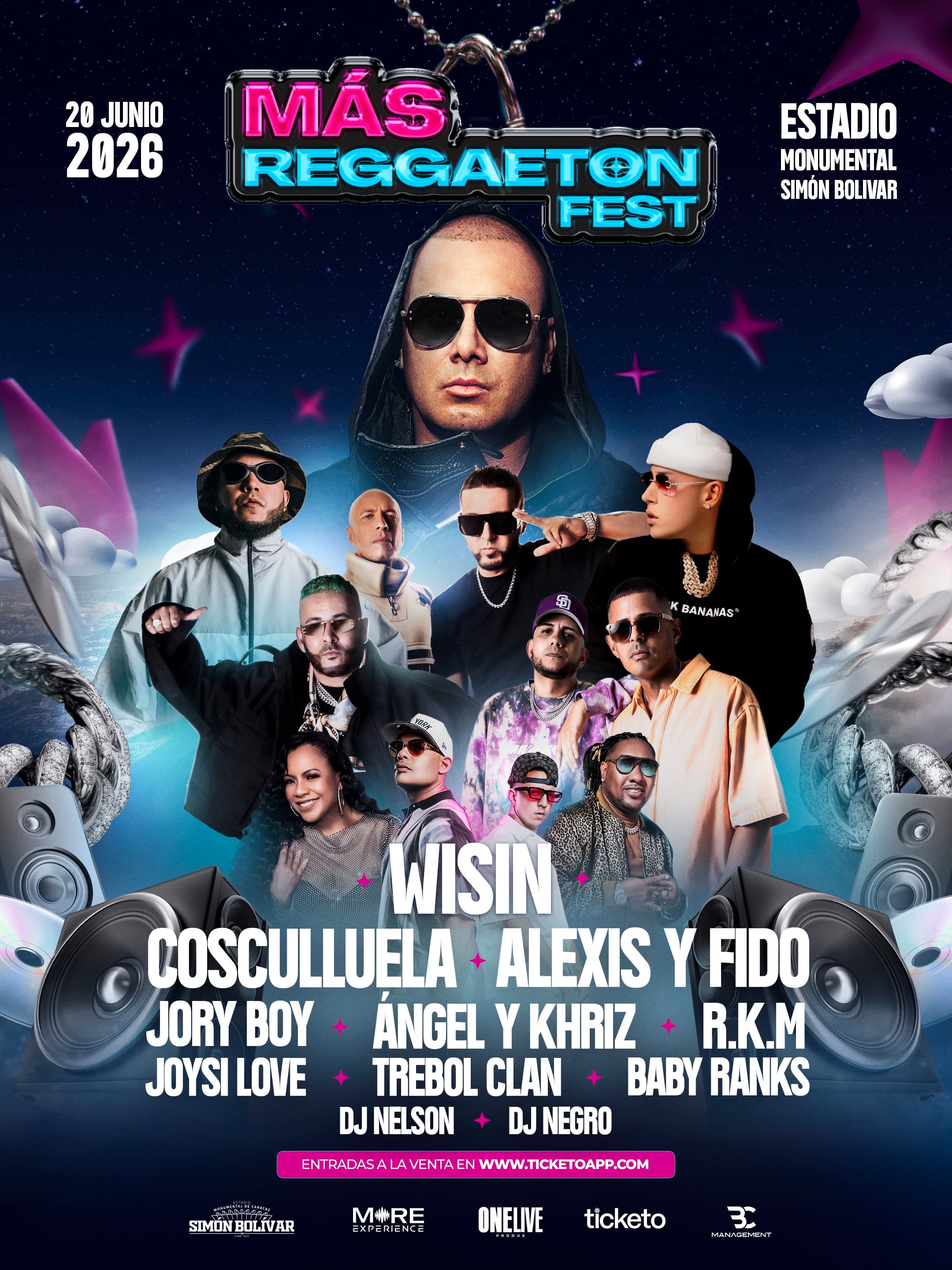 Venezuela se Alista para el Gran Más Reggaetón Fest con Wisin y Artistas Icónicos