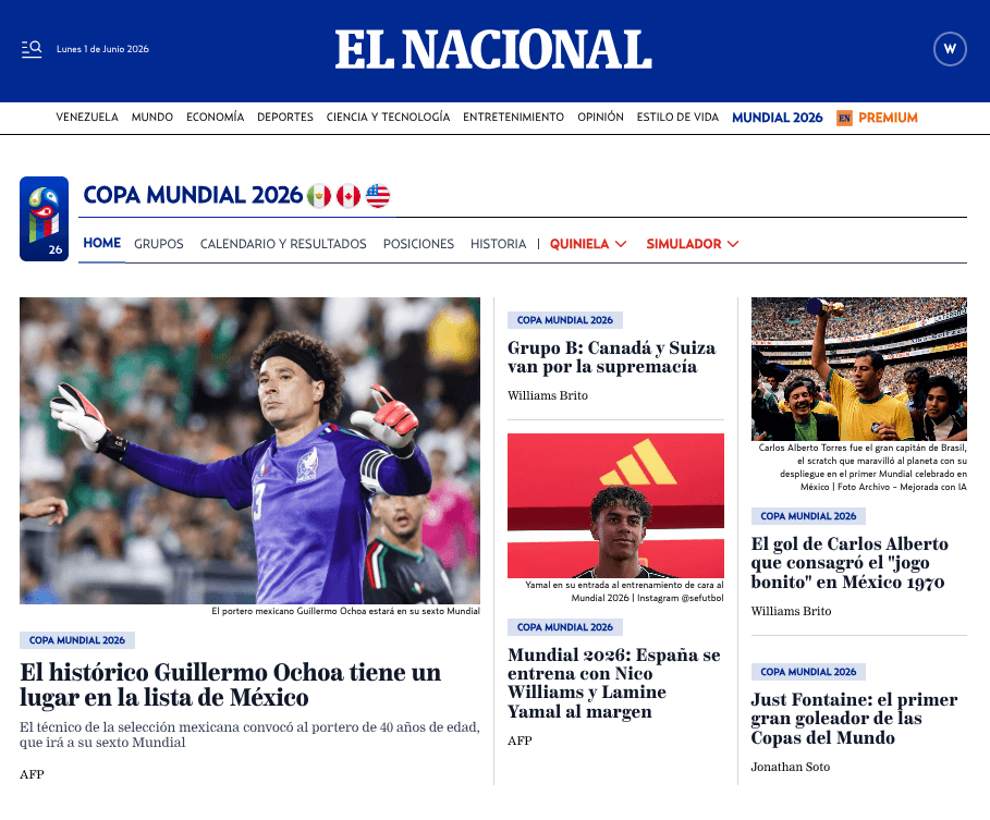 Sumérgete en la Copa Mundial 2026: El Nacional ofrece experiencia interactiva