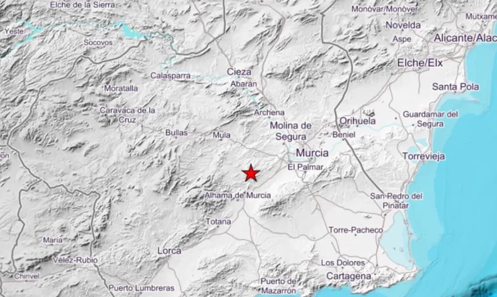 Temblor Moderado: Sismo de Magnitud 3.9 Sacude Murcia