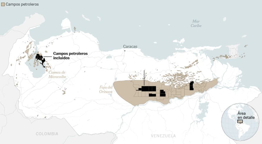 EEUU busca controlar 17 campos petroleros en Venezuela, según NYT